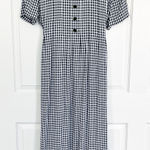 J.B.S. LTD. Vintage Gingham Rosette Maxi Dress Blue Size 16 Photo 0