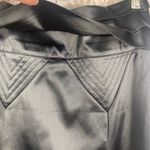 Just Cavalli  Black Satin Skirt Size 38 Italy Designer Fit‎ & Flare Panel Detail Photo 4