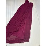 Lulus NWT  Splendid Aura Plum Purple Chiffon Pleated Strapless Maxi Dress Size S Photo 2