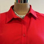Rachel Parcell  Barbados Red Midi Short Sleeves Button Down. Tie In Front Sz M. Photo 1