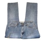 Adolfo 2000s Light Wash Blue Jeans Floral Detail  Women’s Size 12 Pants Y2K! Photo 1