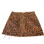 Free People  Zip It Up Animal leopard Print Mini Skirt Sz 27 Photo 3