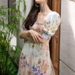 Yumi Kim Zofia Maxi Dress size XL nuuly floral cap sleeve square neck tiered Photo 5