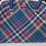 NESS..SCOTTISH BRAND TEAL WOOL PLAID TARTAN KISS LOCK HAND BAG Blue Photo 1