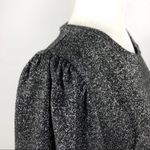ZARA  Shimmer Metallic Black Blouse Ruched Shoulders Large Cocktail Office Party Photo 6