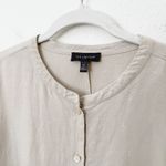 The Limited [] Neutral Linen Tan Crew Neck Button Down Tunic Shirt Lagenlook XL Photo 8