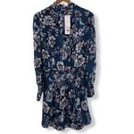 Parker Robyn Smocked Silk Floral Dress Bishop Sleeve High Neck Feminine Sm New Photo 6