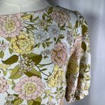 Who What Wear  Floral Print Midi Dress Womens Medium Linen Rayon Blend Cottage‎ Photo 1