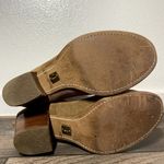 Anthropologie  Schuler & Sons Suede Boots Ankle Perforated Tassel Heeled Tan 8 Photo 3