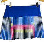Lucky In Love Neon Glow Skirt Womens Size Small Blue Pink Striped Tennis Photo 0