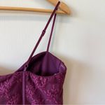 Lulus Wine Red (Burgundy) Exceptional Persona Lace Tiered Bustier Midi Dress Size M Photo 9