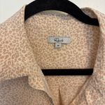 Rails  Button Down Shirt White Tan Leopard Animal Print Photo 2