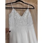 Lulus NWT  Memorable Occasion White Beaded Sequin Wide-Leg Jumpsuit Glam Bling S Photo 5