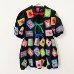 Queen of Sparkles Black Fruit Stamps Dress Multicolor Sequin Size XS Photo 1