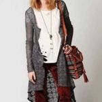 Free People Beach Love Song Crochet Duster Cardigan Size XS Gray Button Front Photo 7