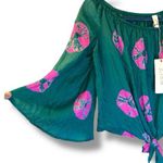 Elan  Green and Pink Boho Blouse Photo 2