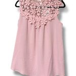 Hailey & Co. women’s size small pink solid sleeveless top with lace detail new Photo 0