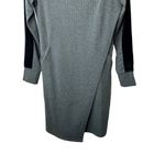 Soft Surroundings Moderne Cowl Neck Herringbone Sweater Dress Velvet Trim sz XS Photo 4