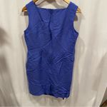 Cute vintage 90’s periwinkle linen blend square neck sheath mini dress Blue Size L Photo 9