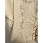 Thrill Jeans Cream Thrashed Grunge Distressed Shirt Jacket Shacket Raw Hem 3X Photo 7