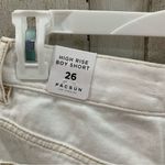 PacSun NWT  Jean White High Rise Distressed Boy Shorts Photo 7