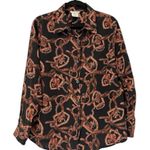 Vintage Women’s Equestrian Horse Novelty Button Down Shirt Medium Black Photo 6