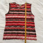 Y2K plisse Pink brown striped micro permanent pleat tank top Size M Photo 3