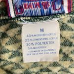 Vintage 90s Womens Fair Isle Moose Christmas Fleece Shirt Jacket Shacket Medium Green Photo 7