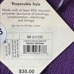 Ava & Viv  Long Balloon Sleeve Purple Midi Faux Wrap Dress Tie Front 3X 24/26 Photo 6