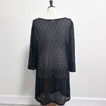 MiracleSuit  Black Open Knit Scoop Neck 3/4 Sleeve Pullover Coverup Dress XL Photo 4