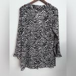 Victoria's Secret Victoria’s Secret top sheer ruffle vintage long sleeve zebra print M Photo 1