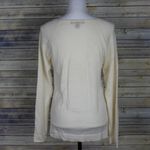 Tommy Bahama Sequin Wool Raglan Sweater Cream Thin Knit Long Sleeve Size Medium Photo 4