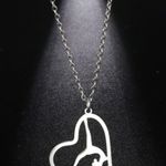 Silver Gymnastics Girl Heart Necklace, Great Gifts - Dancer, Dancing Rhythmic Photo 0