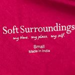 Soft Surroundings Asymmetric Sleeve Embroidered Blouse | Hot Pink | Small Photo 5