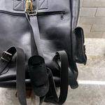 Sleek Black Leather Backpack Photo 4