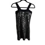 LARok Silver Black Ribbon Neckline Cocktail Dress Holiday Party Dress Metallic Size XS Photo 4