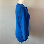 kim rogers  Henley VNeck 3/4 Sleeve Sweater Blue Size Medium Photo 1