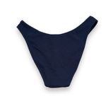 J.Crew Textured Curved-Waist Cheeky Bikini Swim Bottom in Navy Blue Sz L NEW Photo 1