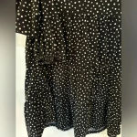 Monteau Womens Black Polka Dot Baby Doll 3/4 Sleeves & Ruffle Hem Top Photo 4