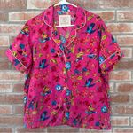 Printfresh Hummingbird Haven 2 Piece Pajama Set Women’s Medium Pink Artsy Cotton Photo 2