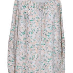 Kaari Blue Peach and Green Peasant Blouse Size 2X Plus Size Peach Floral Blouse Photo 0