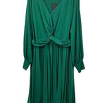 Eloquii Midi Dress Size 26 Castleton Green Knot Front Pleated Skirt Women New Photo 0