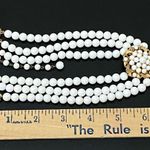 Unsigned Vintage 50’s Victorian Style Triple Stand Milkglass Choker Necklace Photo 8