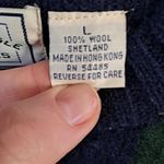 Vtg 90s American Eagle Outfitters 100% Wool Flag Sweater Size Large Blue Photo 3