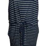 Soma  Weekend Tank Dress Womens XL Blue Bamboo Terry Striped Drawstring Beach Photo 0