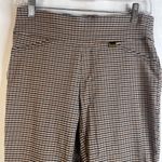 Anne Klein Brown Plaid Pull On Skinny Dress Pant Trousers Size 6 Stretch Work Photo 2