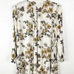 Free People  Pebble Crepe So Fine Long Sleeves Smocked Floral BohoTunic Top XS Photo 1