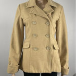 Steve & Barry's Wool Blend Double Breasted Pea Coat Women's S Preppy Brown Tan Photo 0