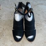 Qupid Sale!! π₯π₯ NEW! Black Nubuck Open Toe High Heel Bootie Photo 2