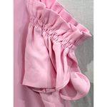 Armani Exchange  Women's Pink Ruffle Cold Shoulder Top Photo 3